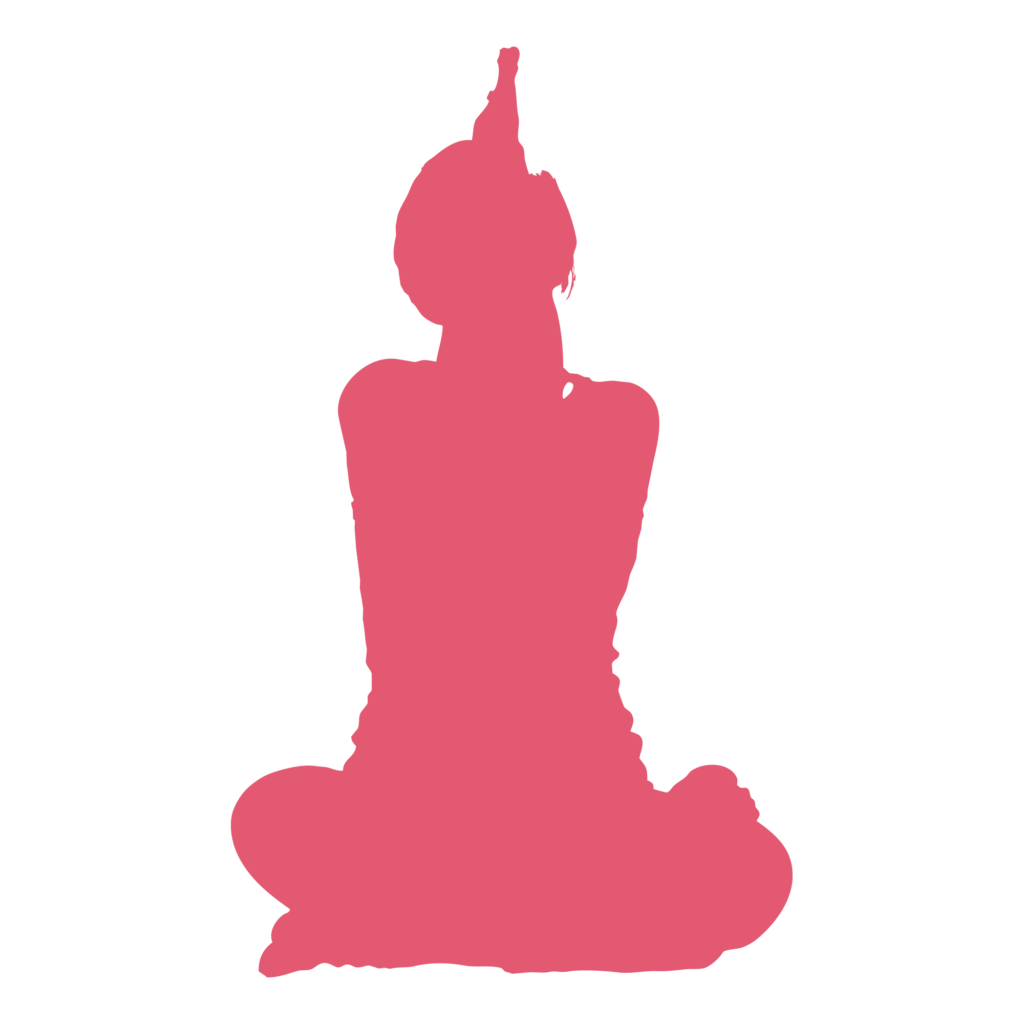 あぐらをかいて静かに座り、瞑想