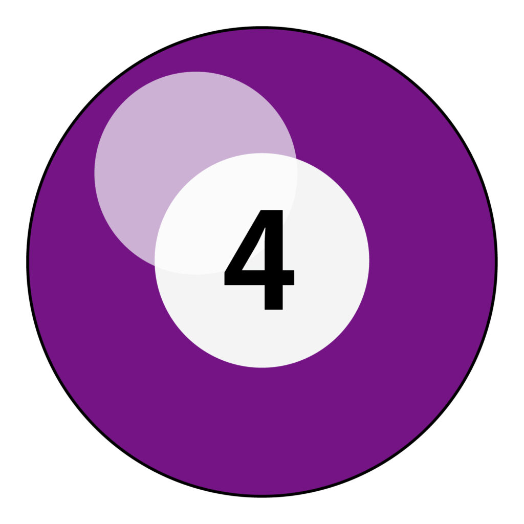 ビリヤードのナンバー「４」おし