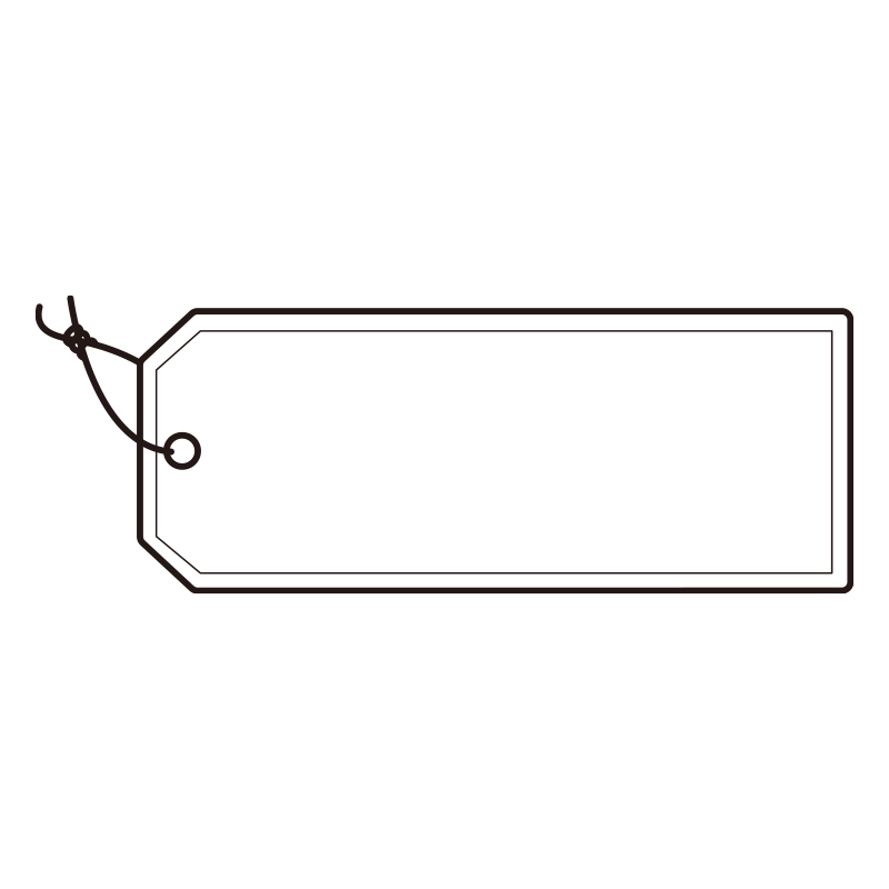 黒い細線で描かれた、長方形のシ