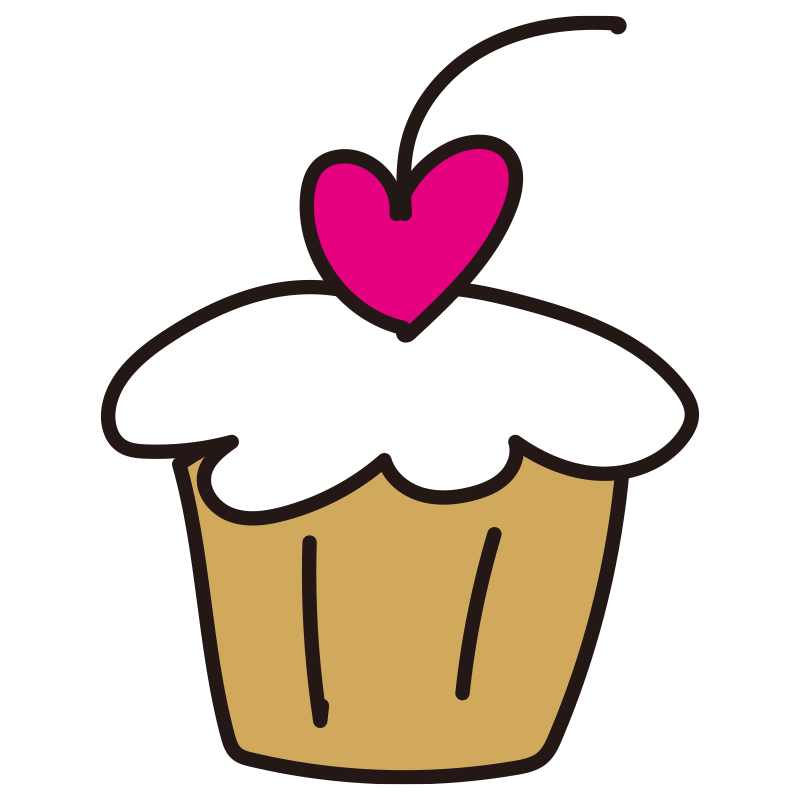 トップに大きな赤いハートが乗っ