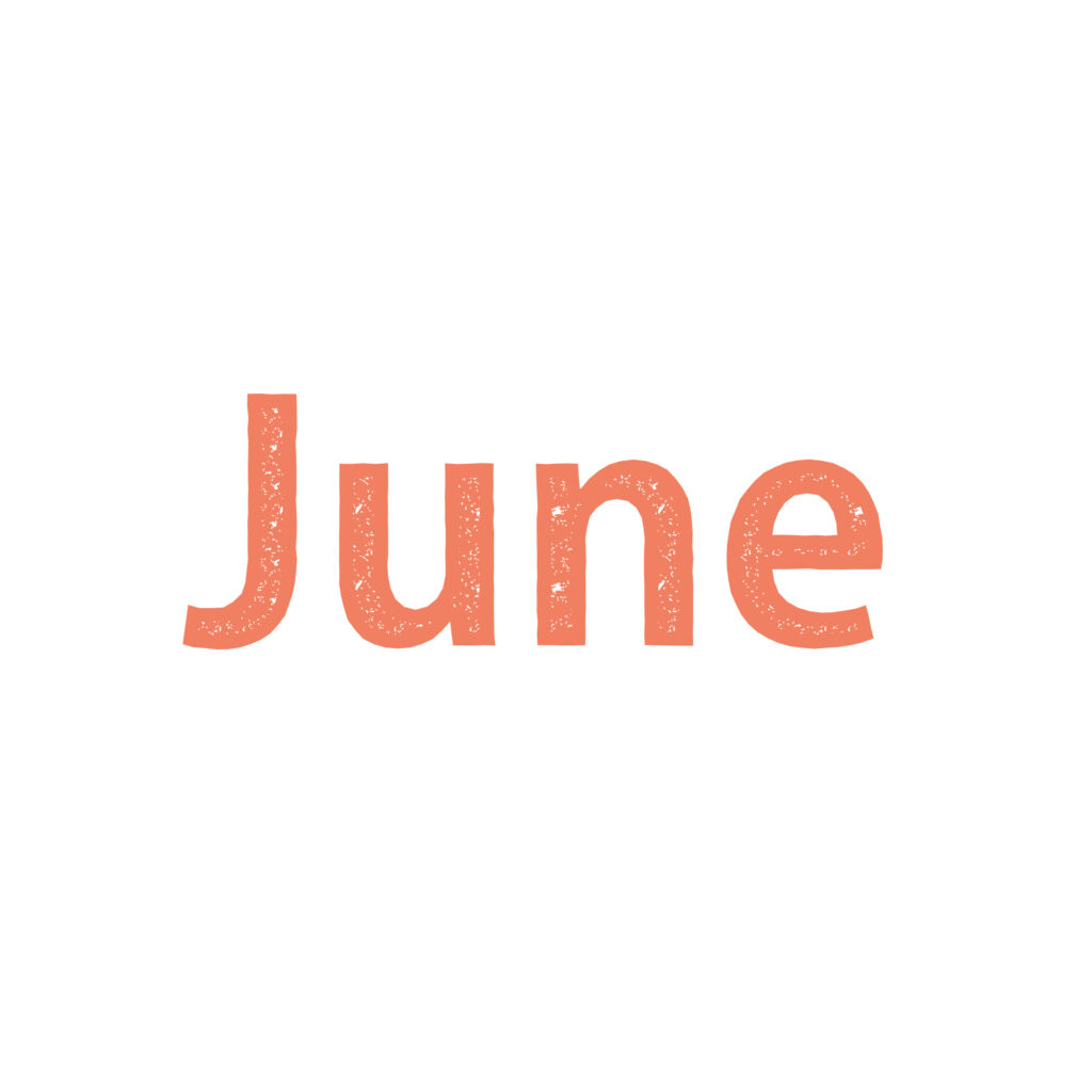 手描き風の文字で「June」を