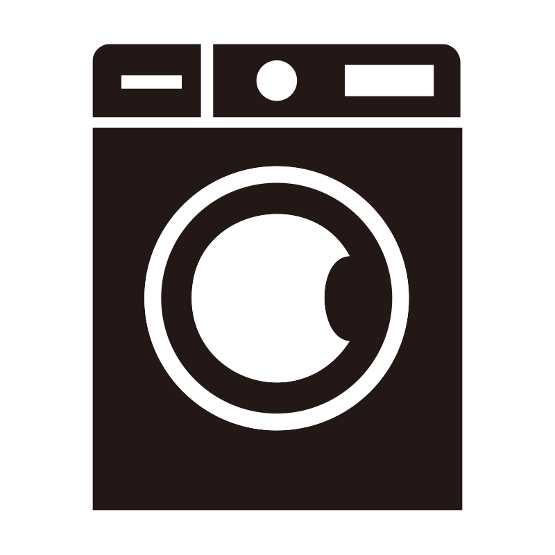 ドラム式洗濯機を正面から描いた