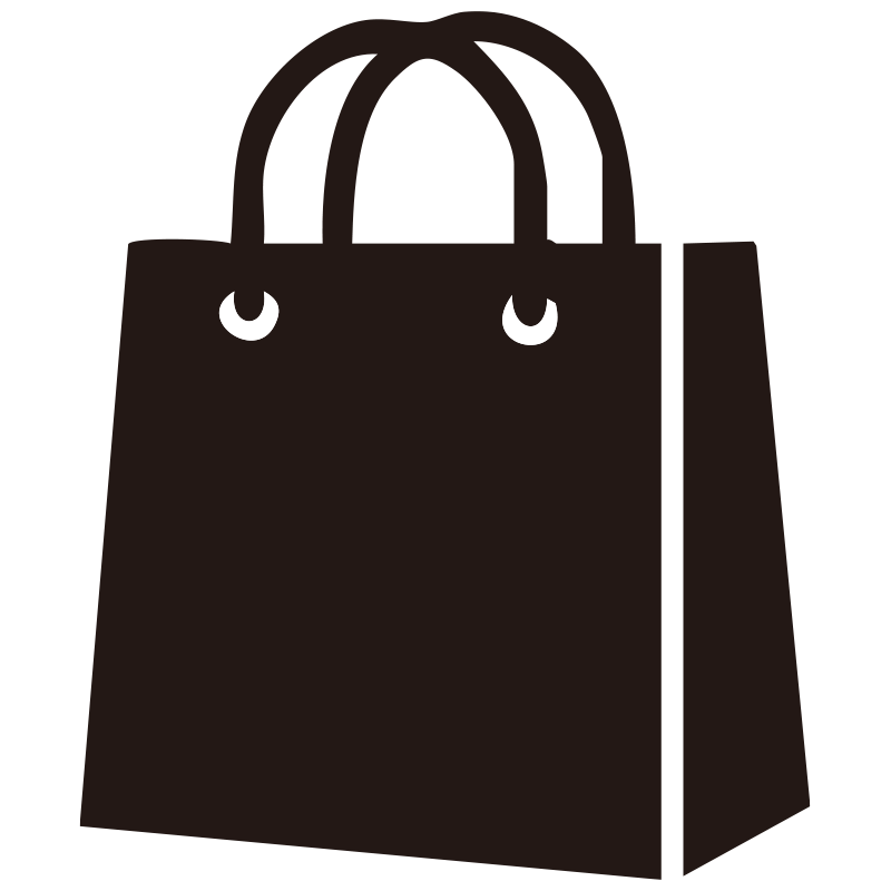 持ち手のついたシンプルな紙袋（