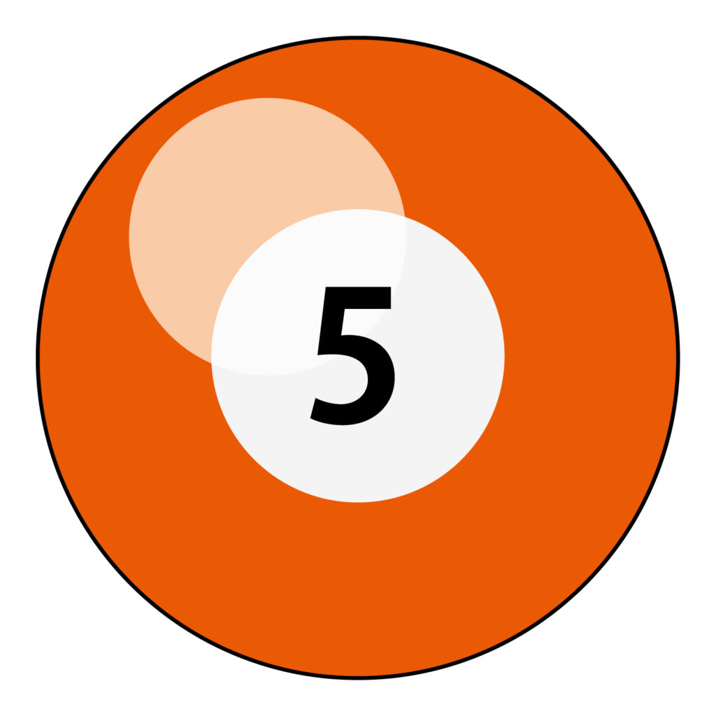 ビリヤードのナンバー「５」おし