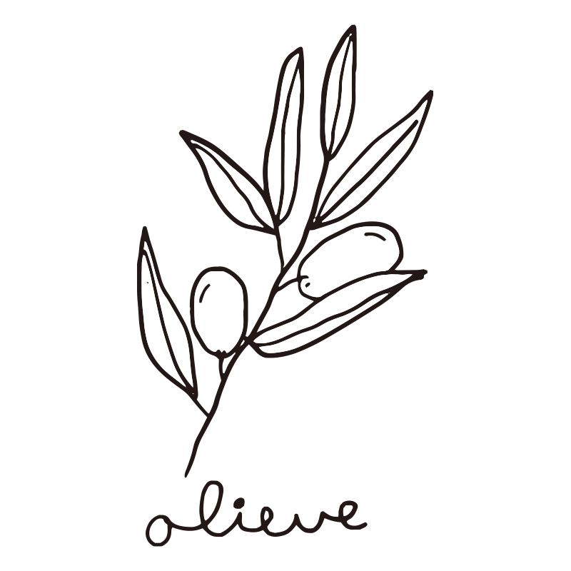 オリーブの枝と実を描いたおしゃ