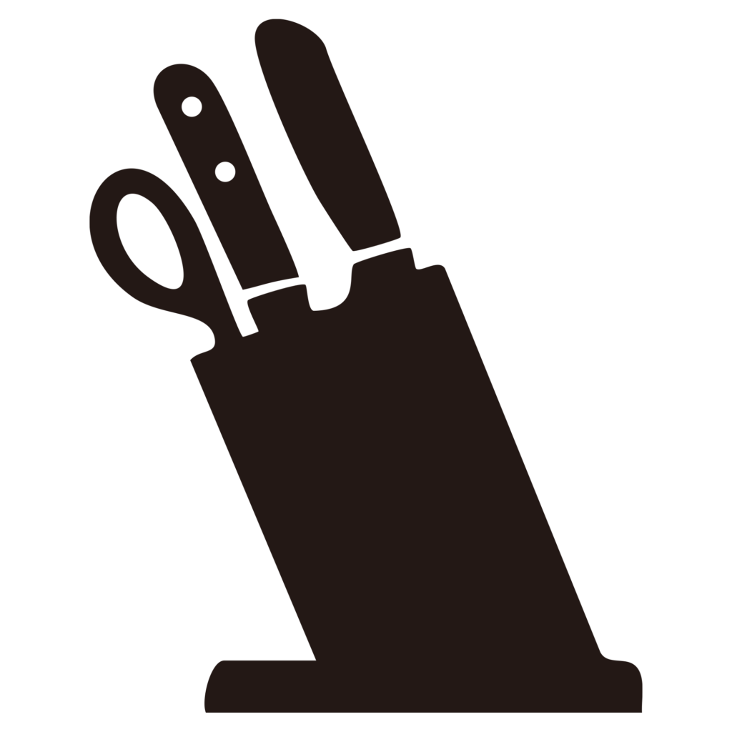 包丁スタンドに収められたナイフ