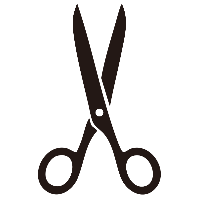 大きく開いたハサミをシンボリッ