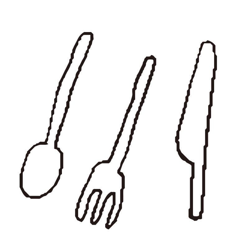 スプーン、フォーク、ナイフがセ