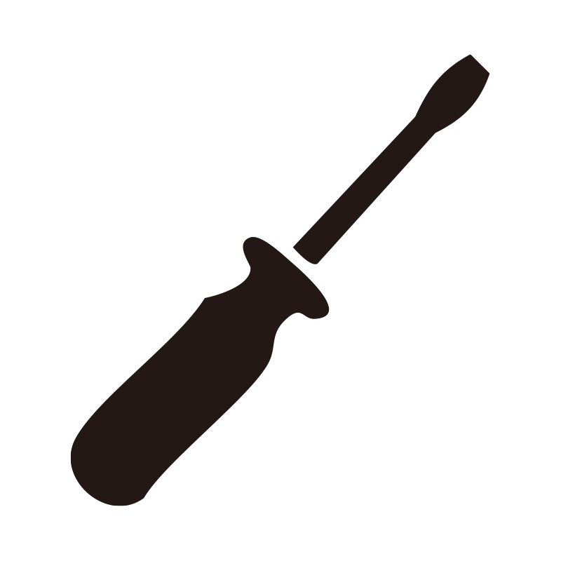 先端が平らなマイナスドライバー