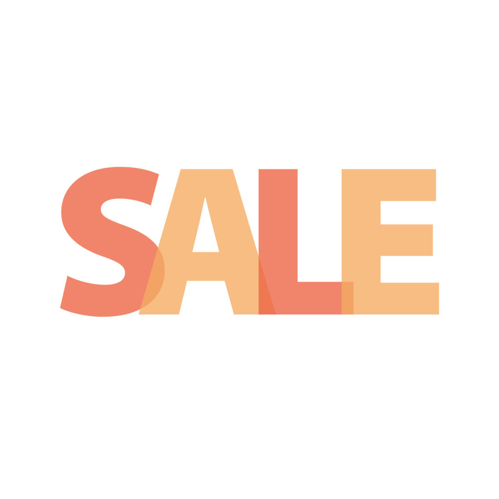 大きく力強い「SALE」の文字