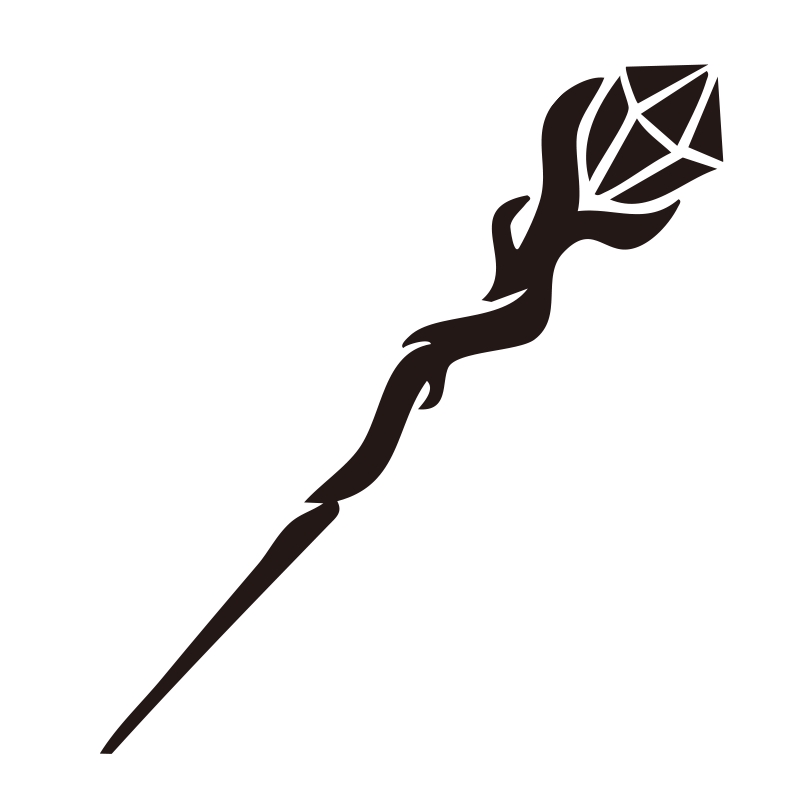 先端に大きなクリスタル（宝石）