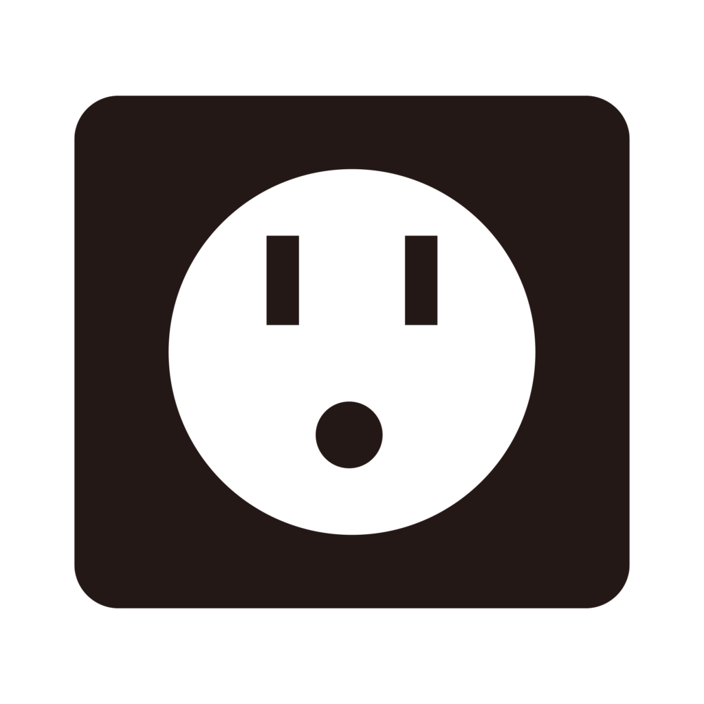 壁面にある電気コンセントの差し