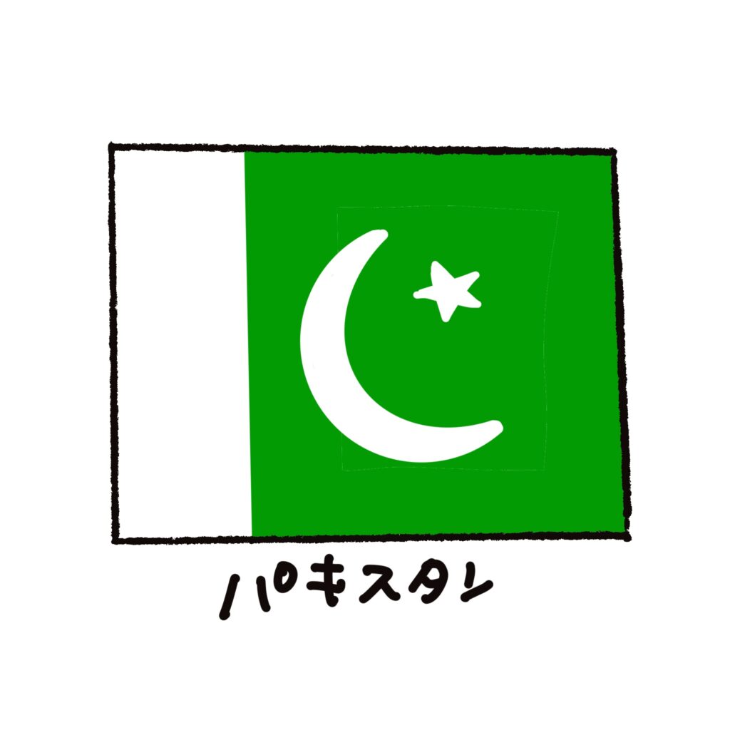 パキスタンの国旗をモチーフに、