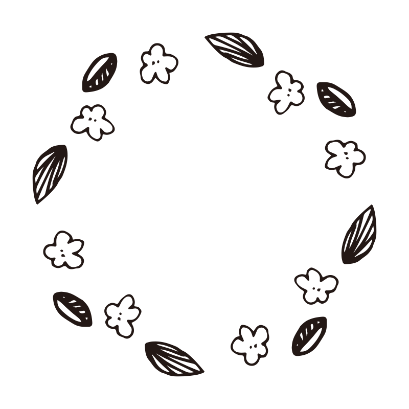 かわいらしい小さな花と葉っぱを