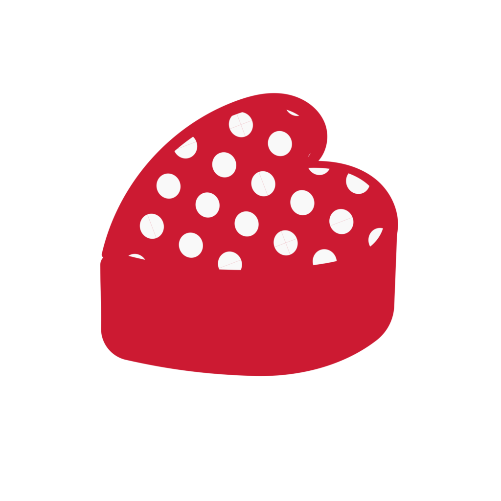 白い水玉模様が可愛らしい、ハー