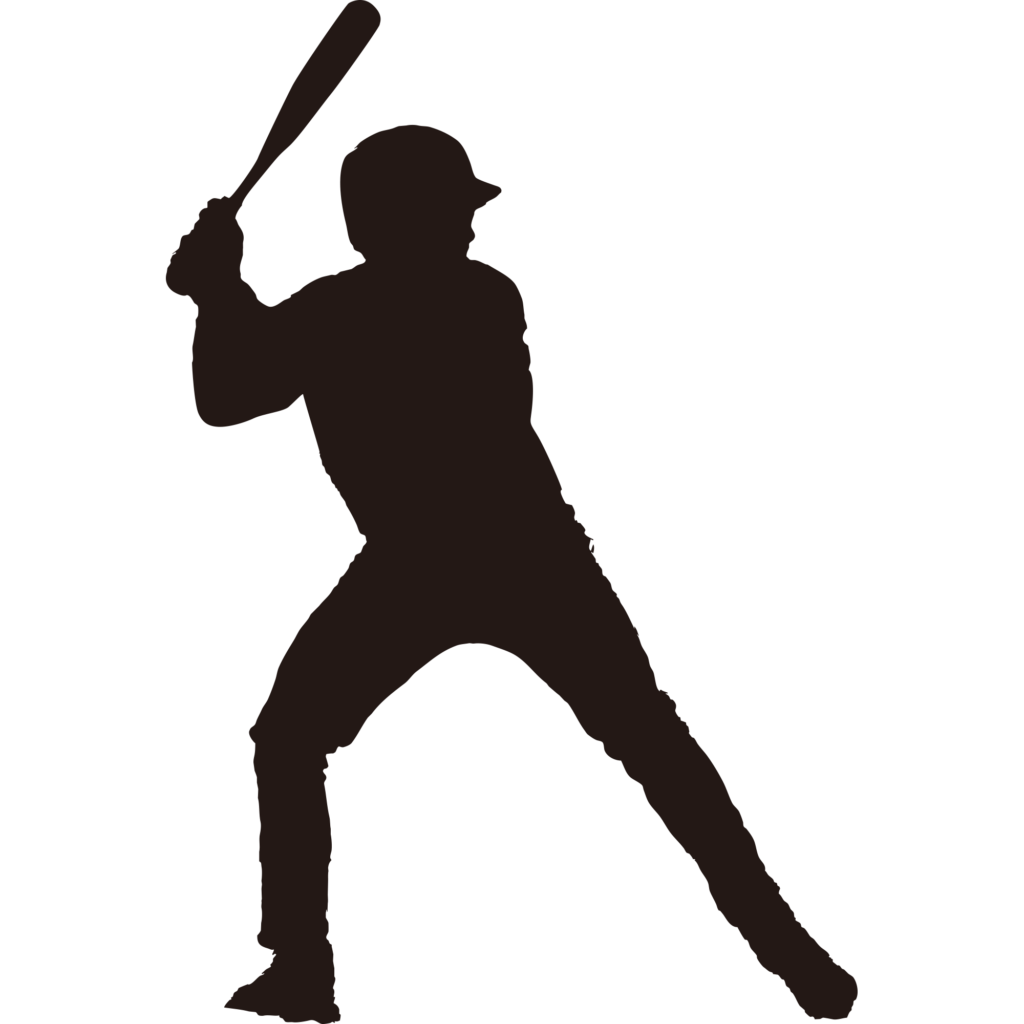 バッターボックスで構える野球選