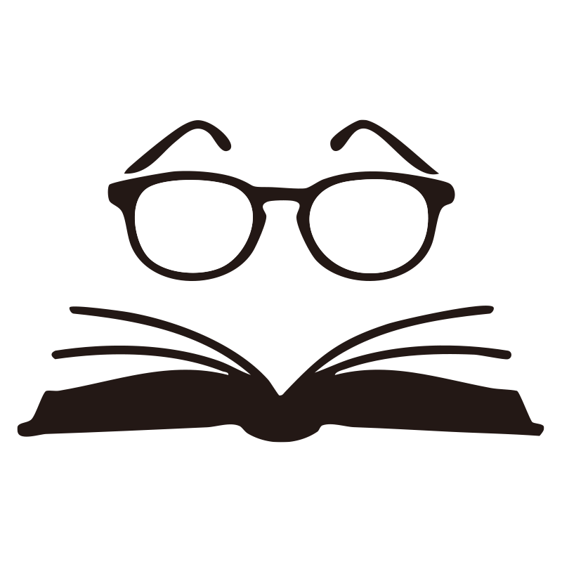 開いた本と眼鏡を組み合わせた、