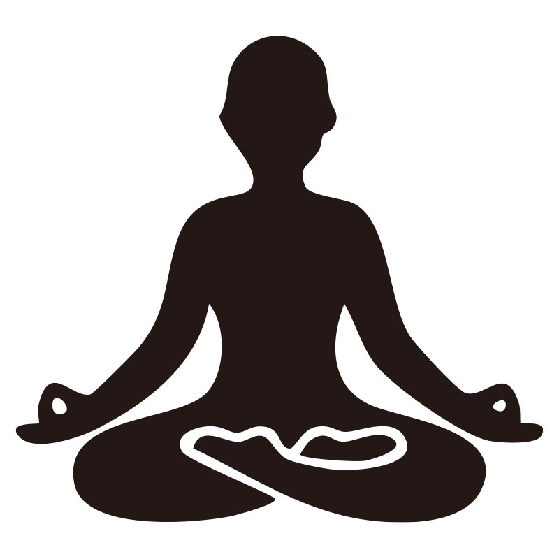 蓮華座（あぐら）を組み、指先で