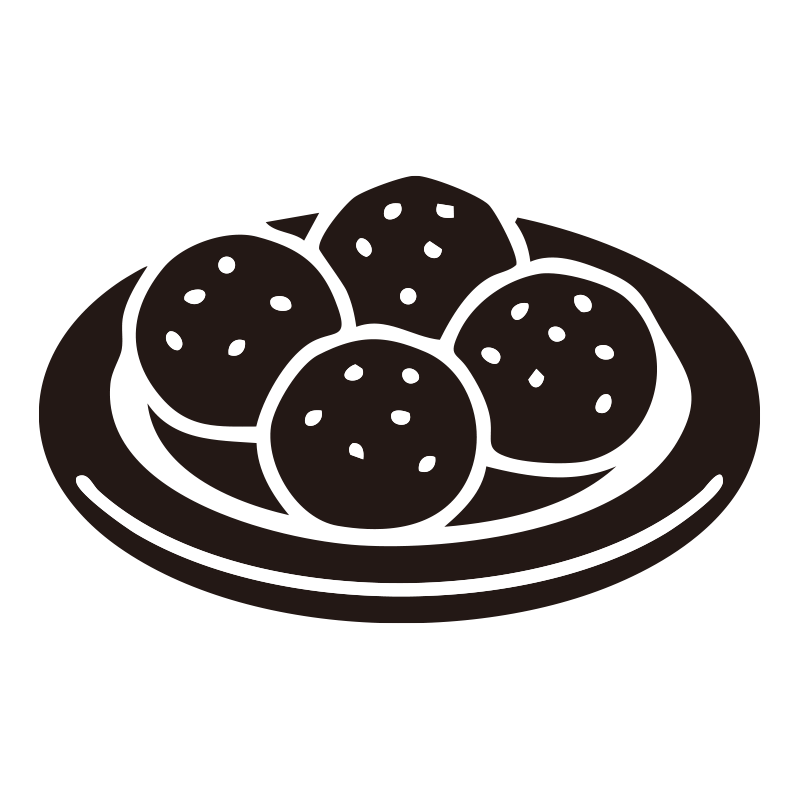 お皿に盛り付けられた、丸くて可