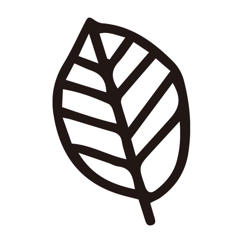 葉脈がしっかりと描かれた、オー