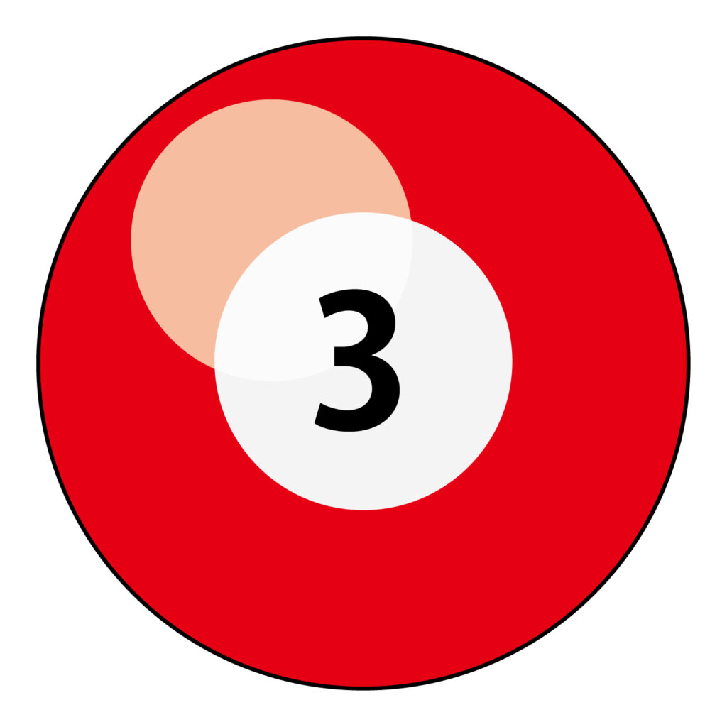 ビリヤードのナンバー「３」おし