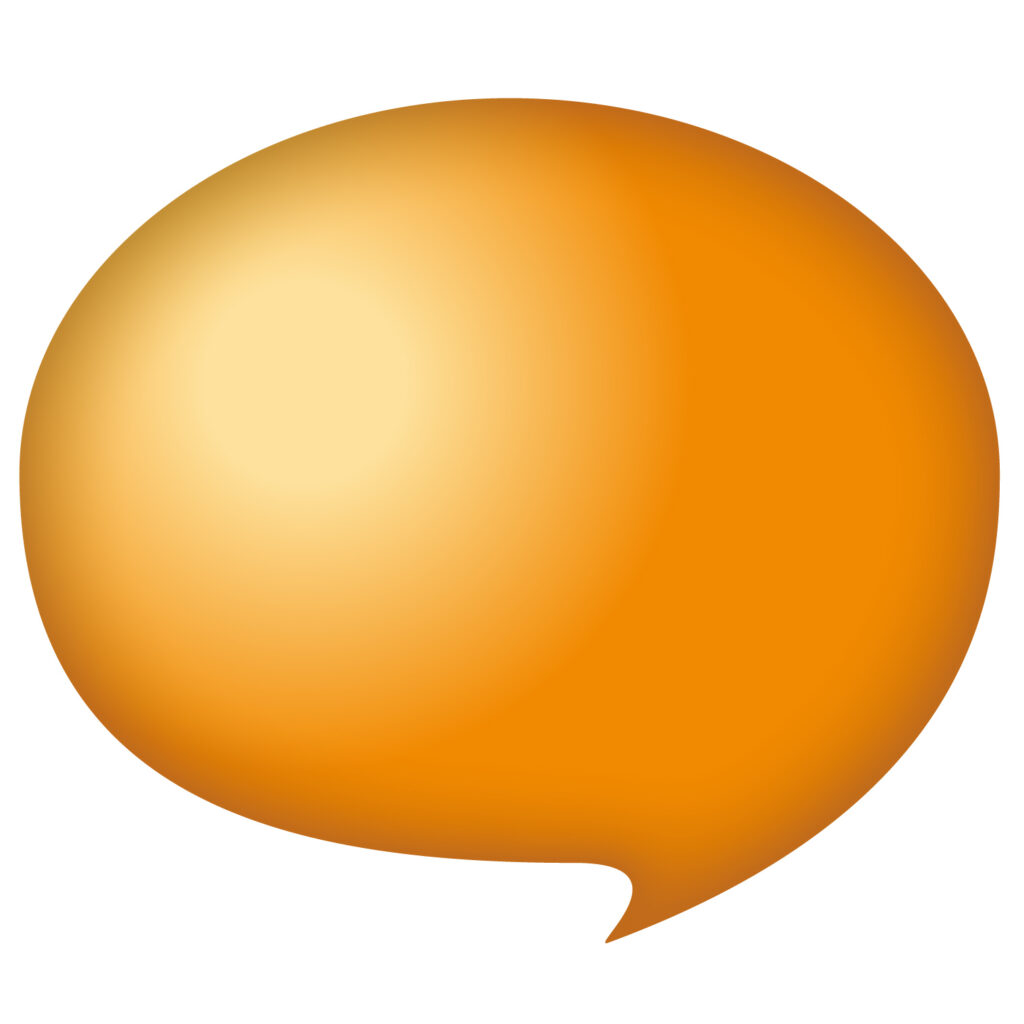 立体的なふきだし「オレンジ色」