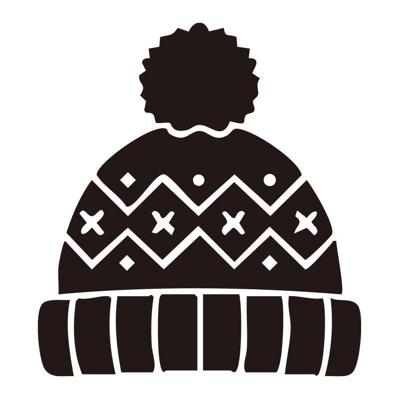 てっぺんに大きなポンポンがつい