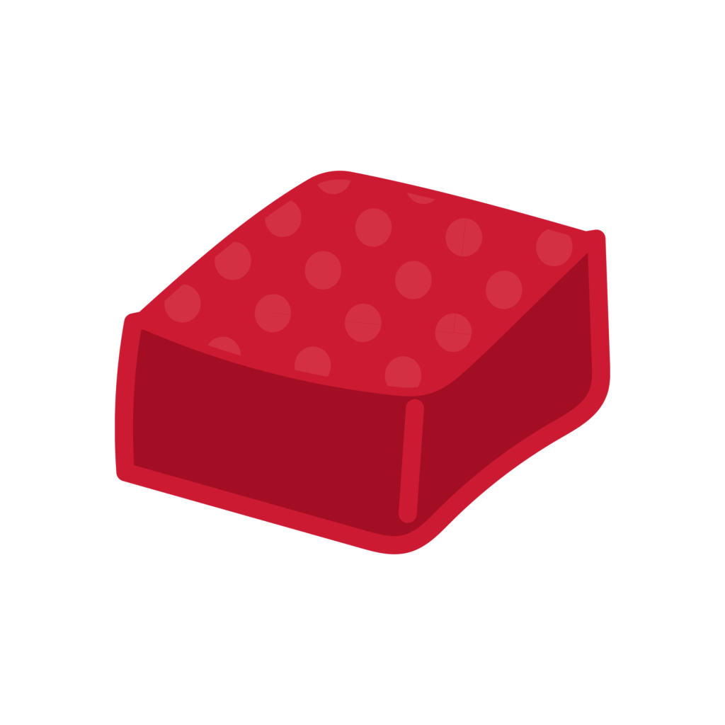 ドット模様が施された、一口サイ