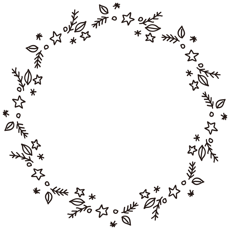 星や葉っぱ、雪の結晶のようなモ