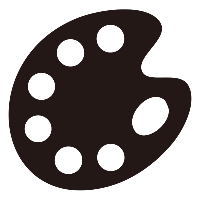 絵の具を置くパレットをモチーフ