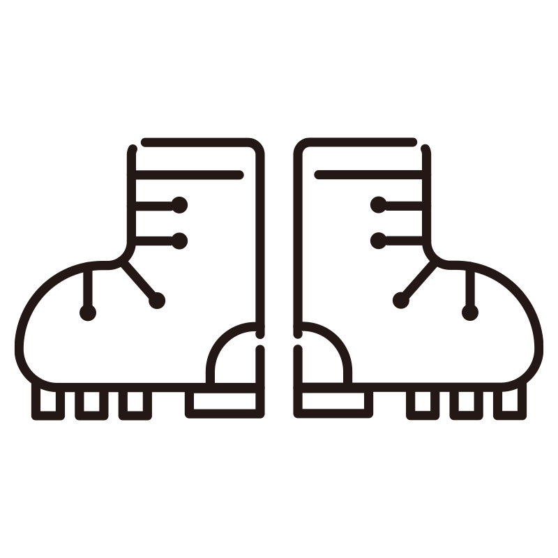 がっしりとした靴底が特徴的なト