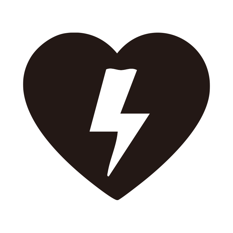 ハートマークの中に力強い雷（サ