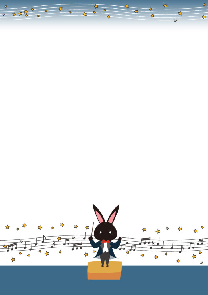 指揮棒を振るうさぎのフレームで