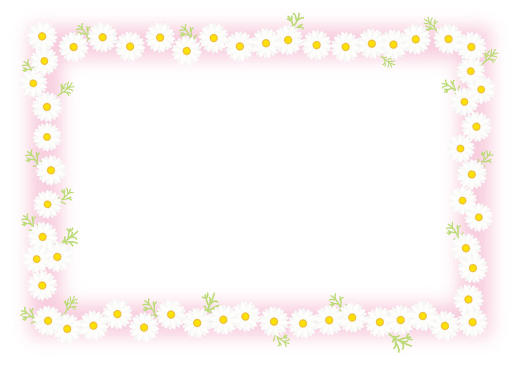 小花＆ピンクの飾り枠が可愛いマ