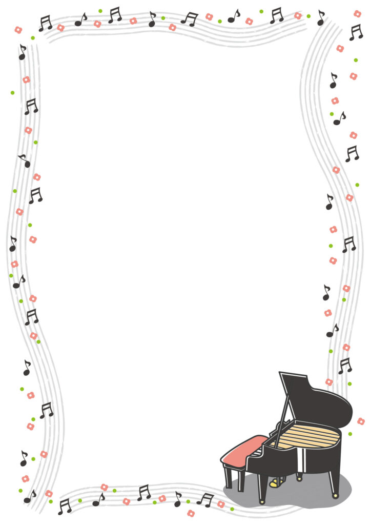 グランドピアノのイラスト付・お