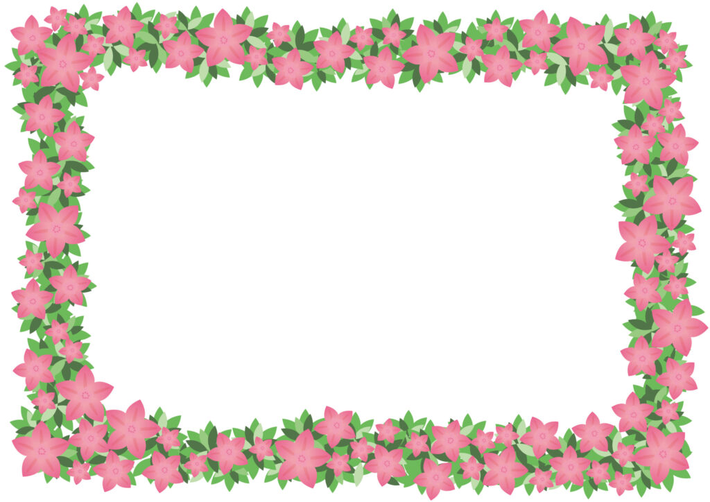 ピンク色のかわいいツツジの花が