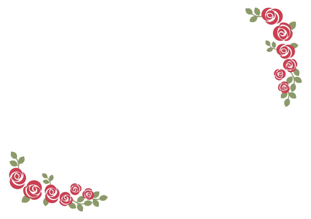 薔薇のイラスト入りかわいいフレ