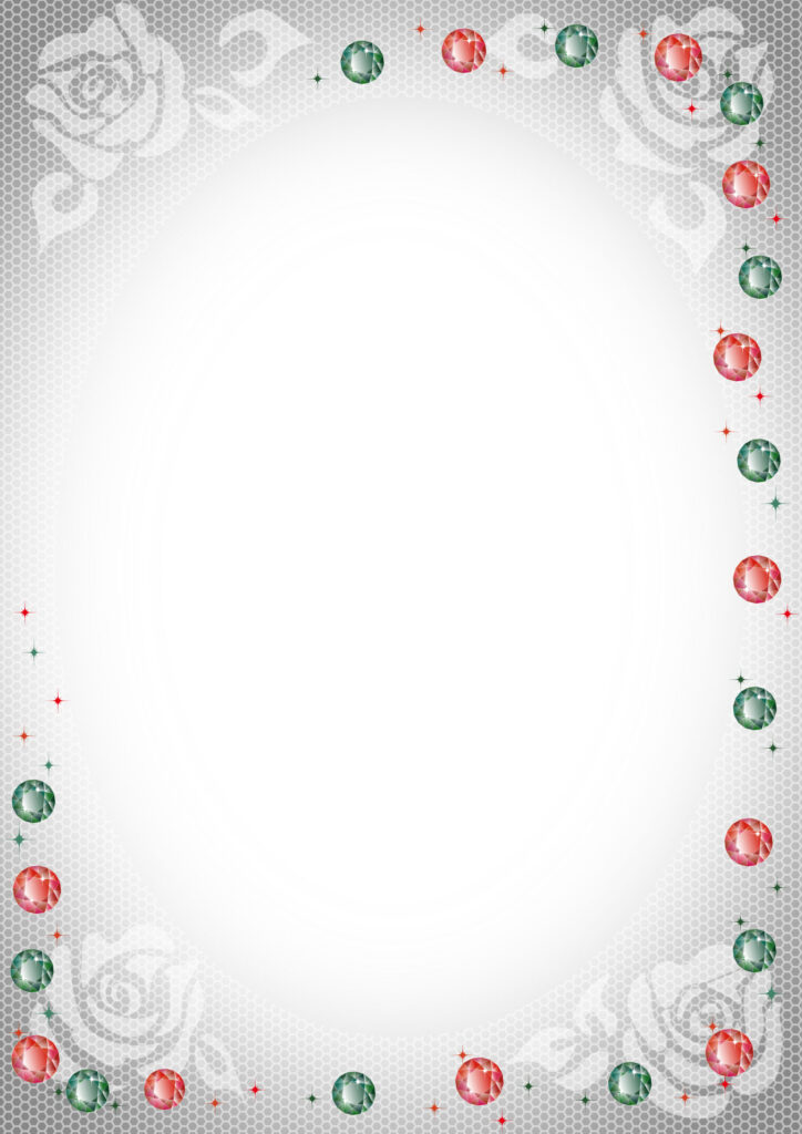 バラ柄のレースのフレームに6月