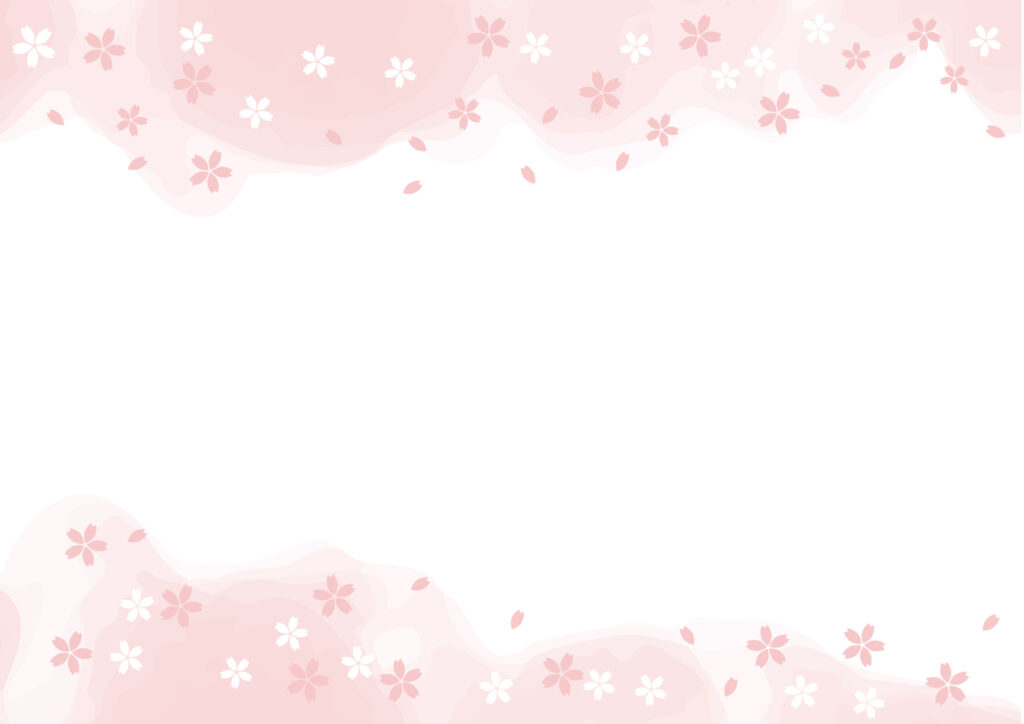 桜の花びらが舞い散るフレーム素
