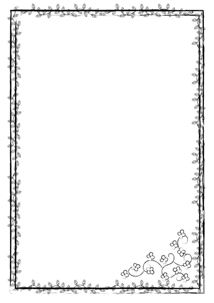 シンプルなフレームに蔓が撒きつ