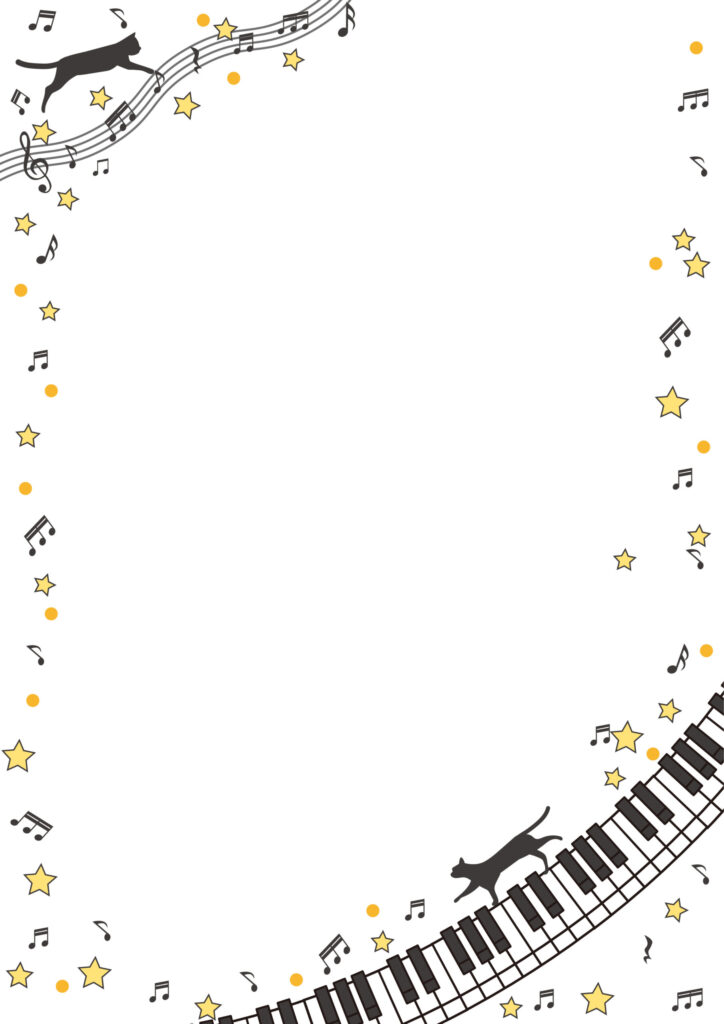 リズミカルに音に合わせて鍵盤の