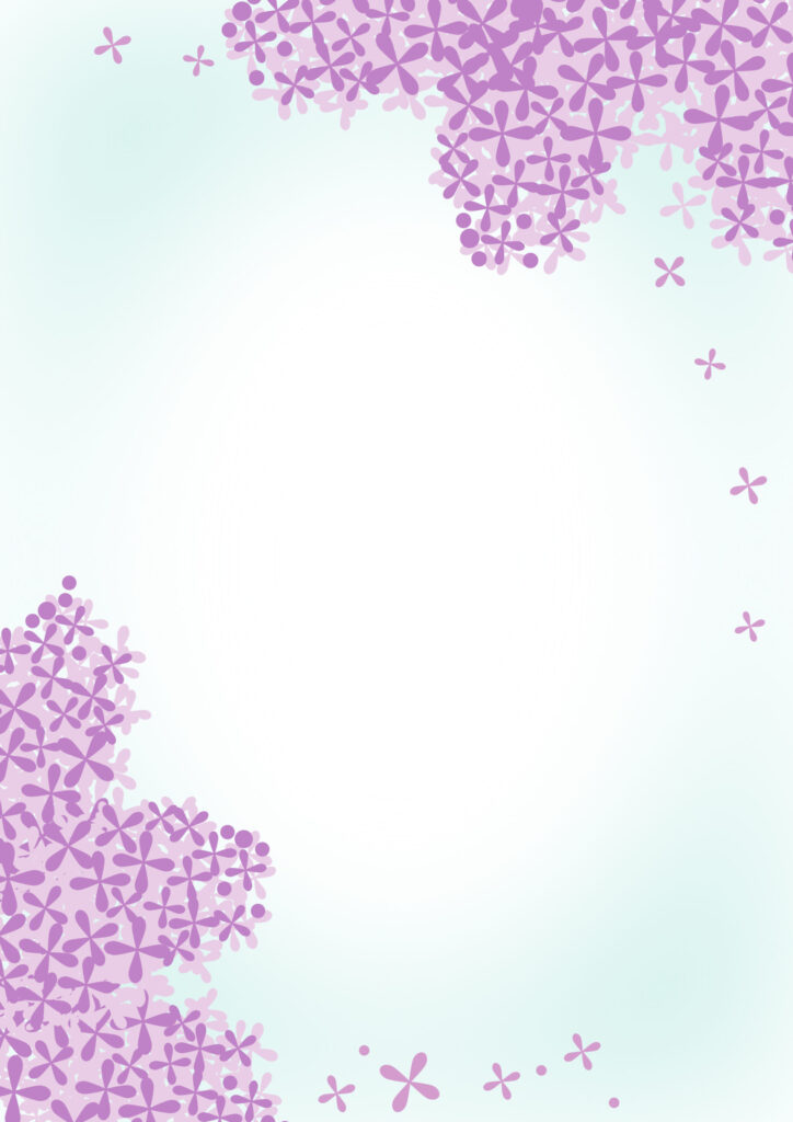 紫色のライラックの花の飾り枠！