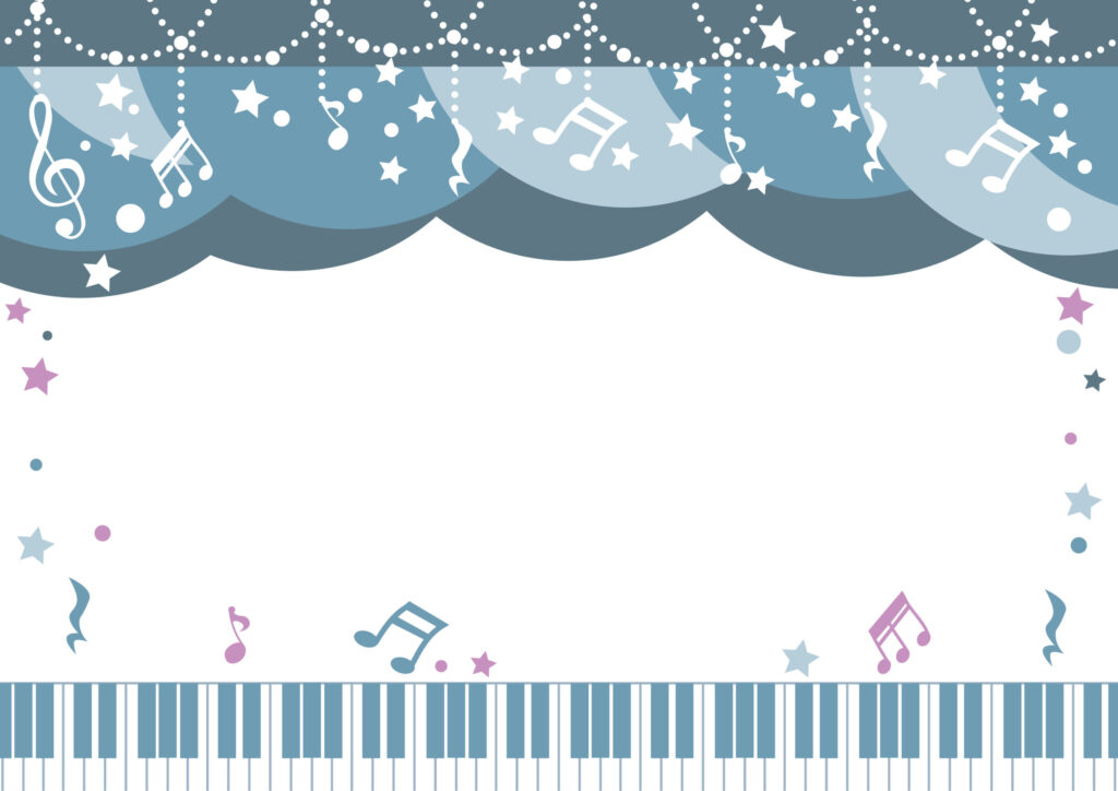 おしゃれな音符のガーランドと、