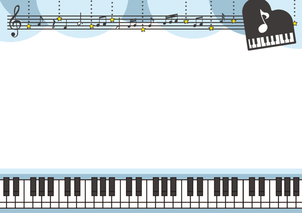 かわいい！ピアノの鍵盤と五線譜