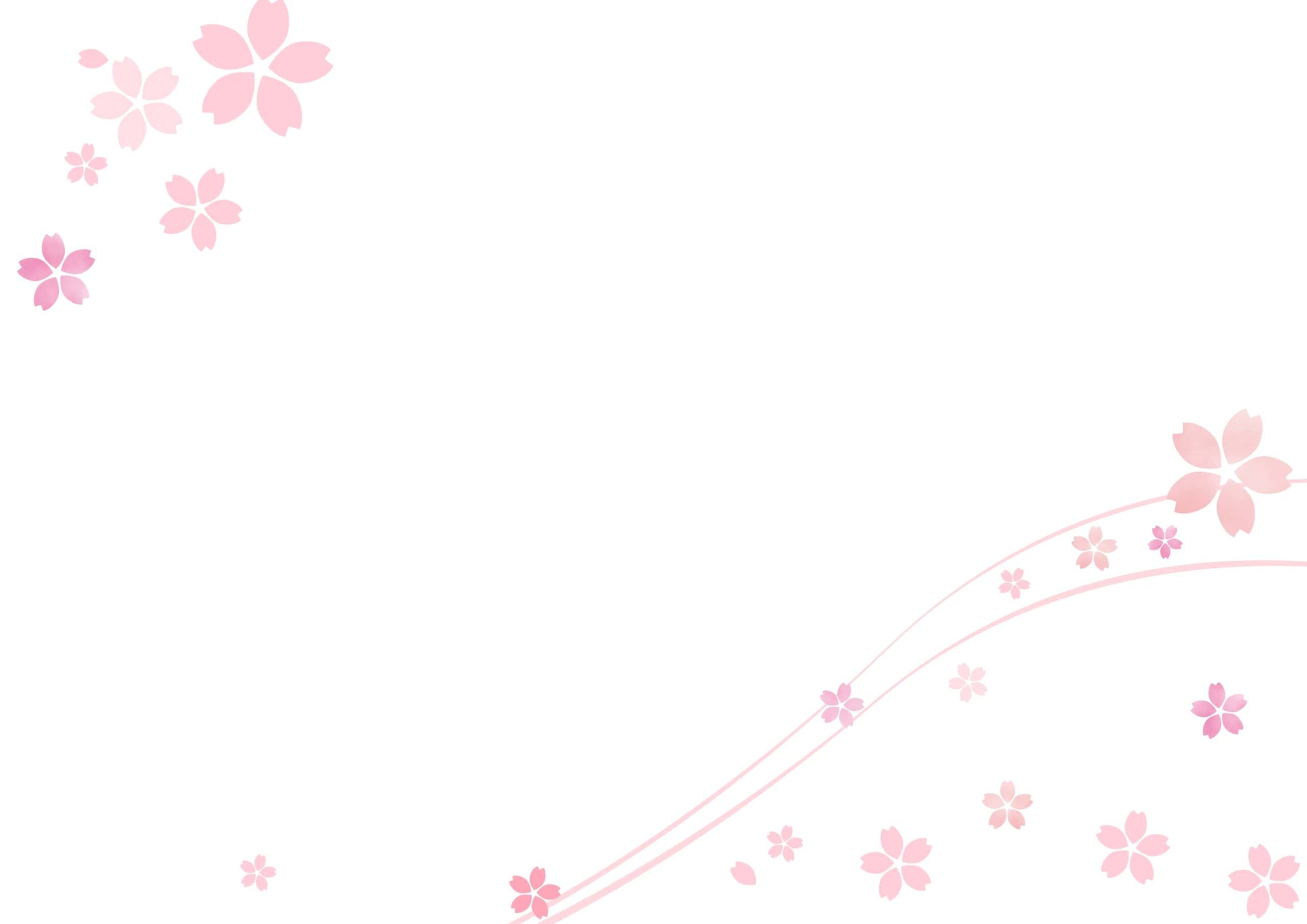 春に便利！桜の花びらのかわいい飾り枠！手書きのような優しいイラストでおしゃれな素材！春に作成する張り - シムム