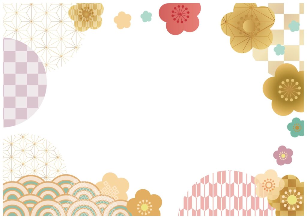 梅の花の和風イラストフレーム！