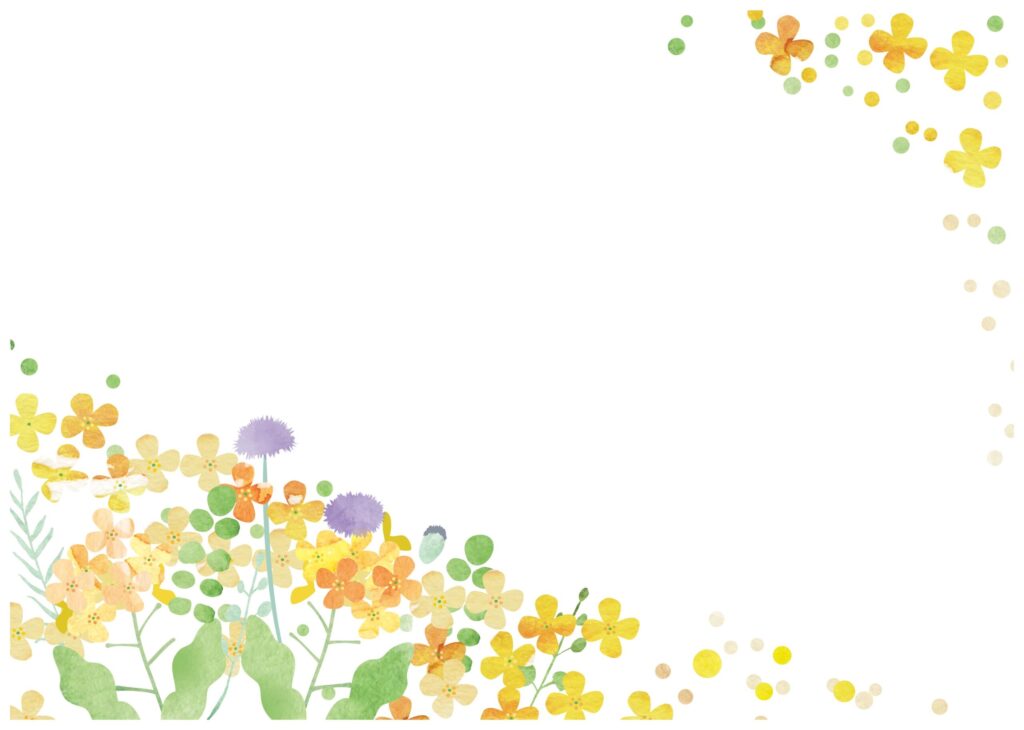 水彩タッチで描かれた「菜の花」