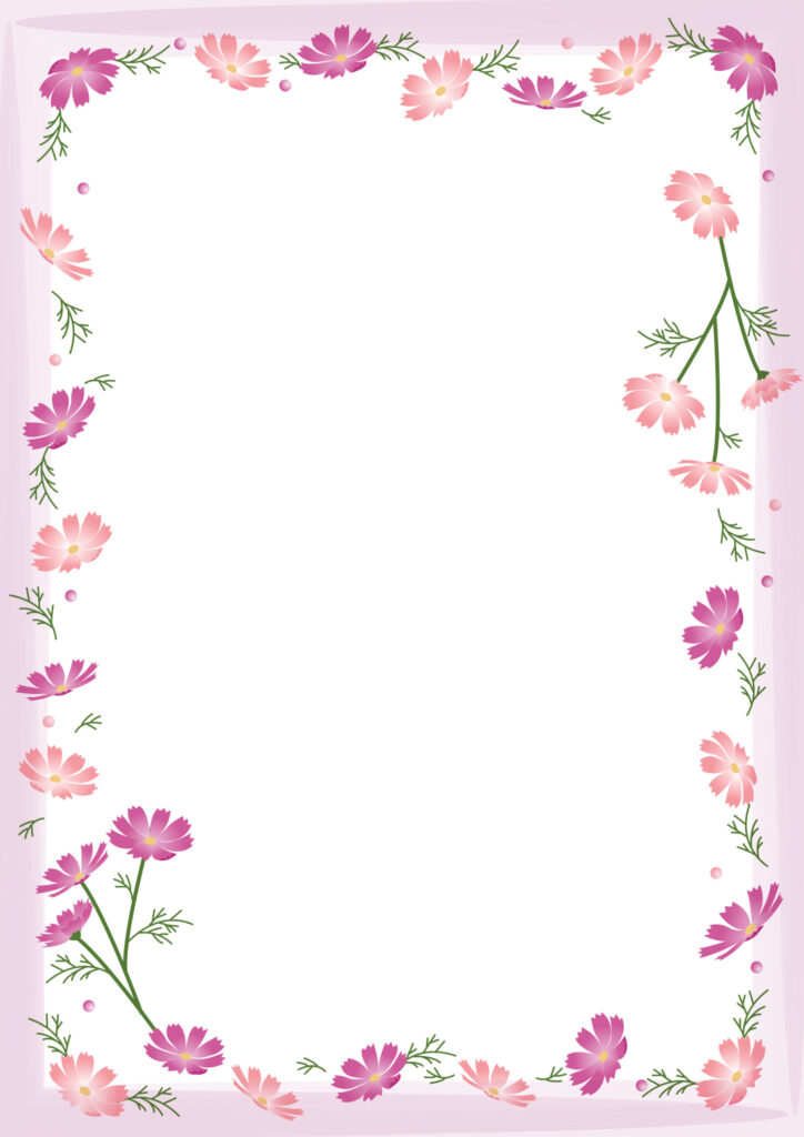 縦型でかわいいピンク色のコスモ