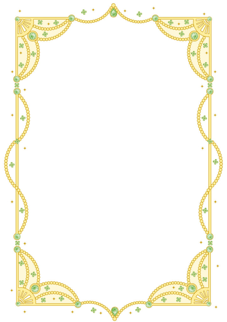 宝石イラストフレーム・7月誕生