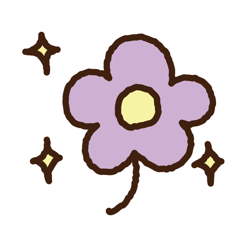 淡いパープルの花びらに黄色い花